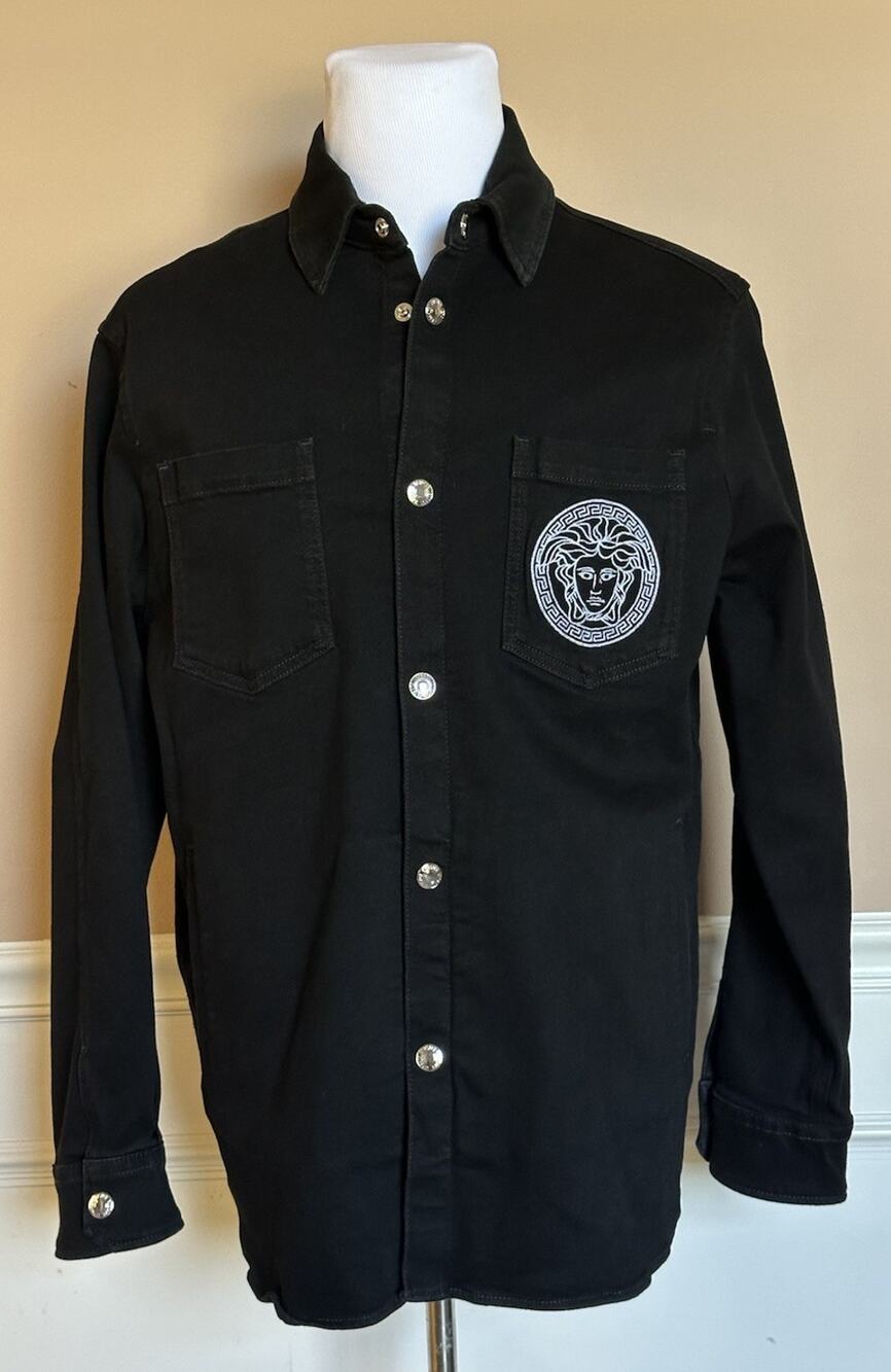 Versace Medusa Blouson Denim Soft Wash Jacket Black 48 US (58 Euro) 1016845 NWT